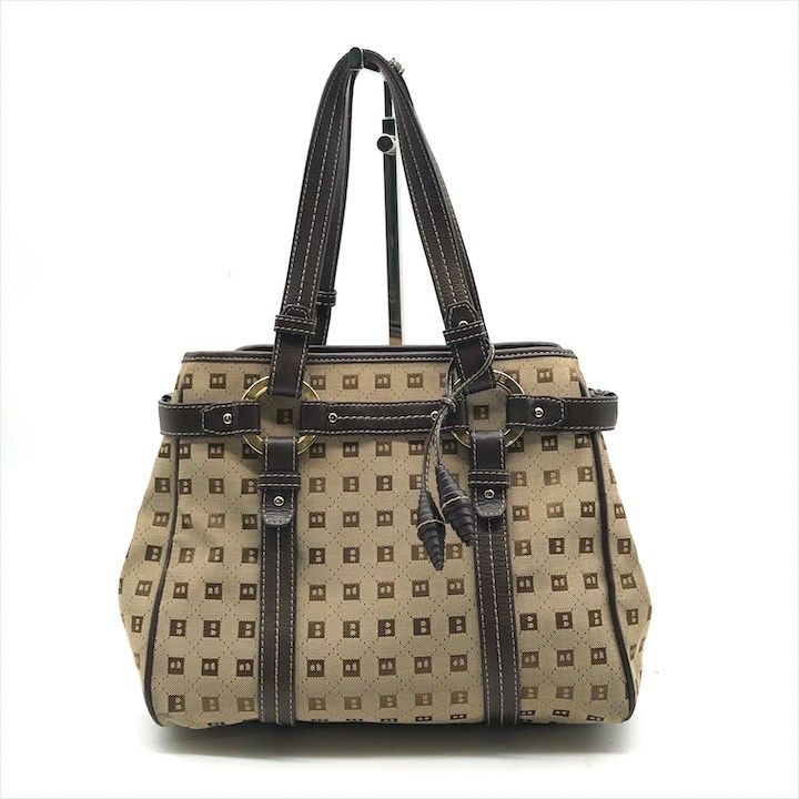 BALLY バリー キャンバス ベルト ロゴ GP金具 ハンド トート バッグ ブラウン レディース ブランド 鞄 Bag k6509