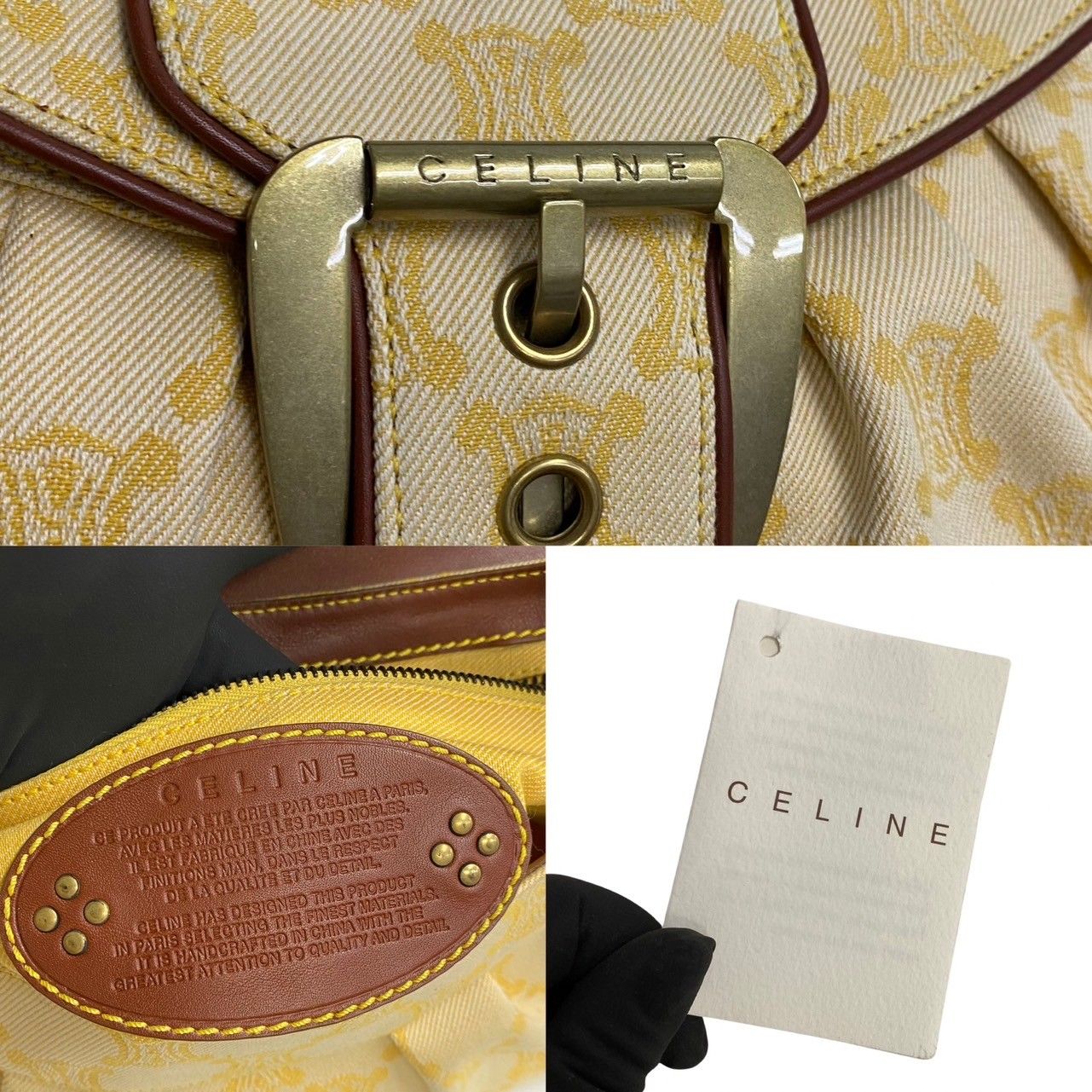 極 美品 CELINE セリーヌ パリマカダム ブラゾン レザー 本革