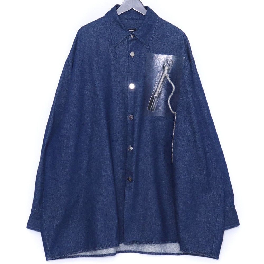 RAF SIMONS ジッパー ビッグフィット デニム長袖シャツ Mサイズ