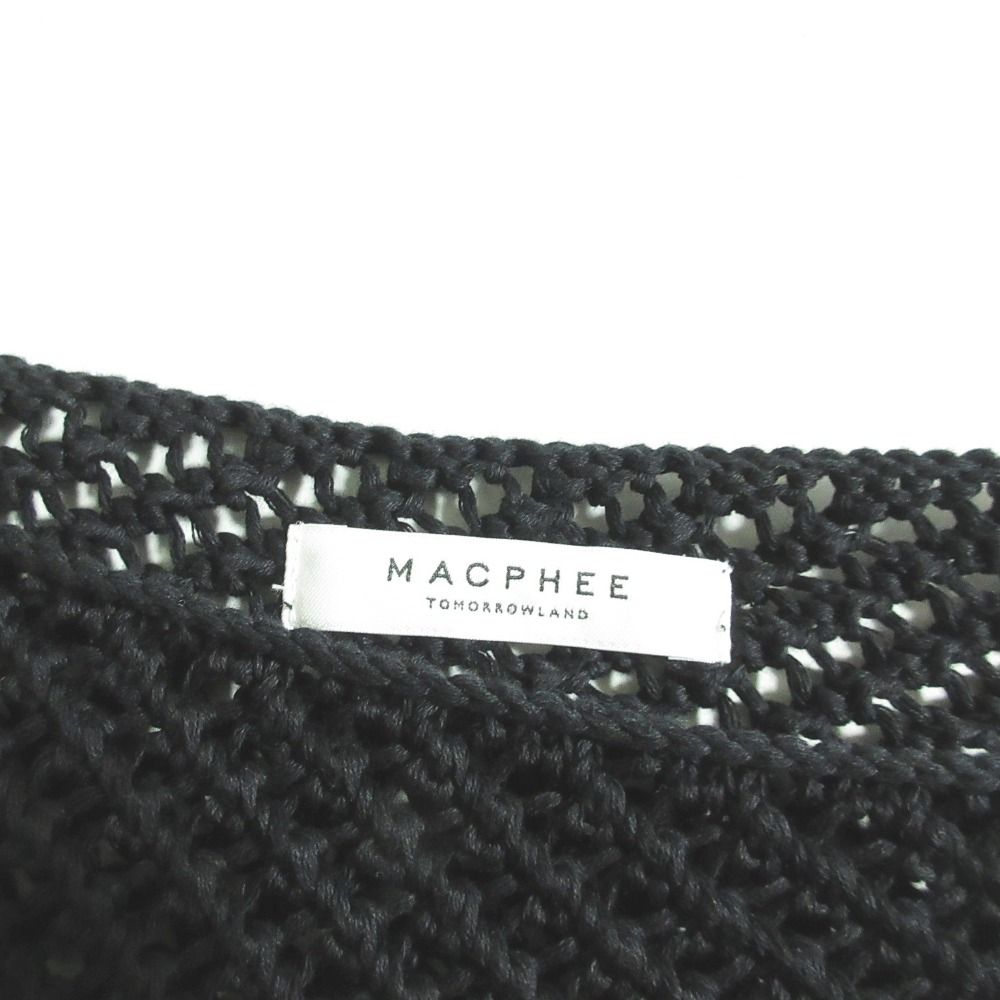 美品 MACPHEE マカフィー トゥモローランド ベルスリーブ かぎ編みクロップドニット ブラック レディース 古着 中古 美品 MACPHEE マカフィー トゥモローランド ベルスリーブ かぎ