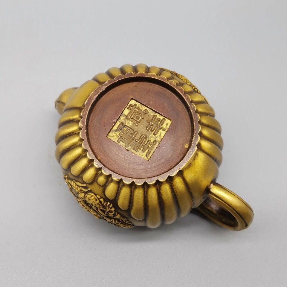 双龍南瓜茶壺 徳利 茶道具 銅製品 装飾品 工芸品 置物