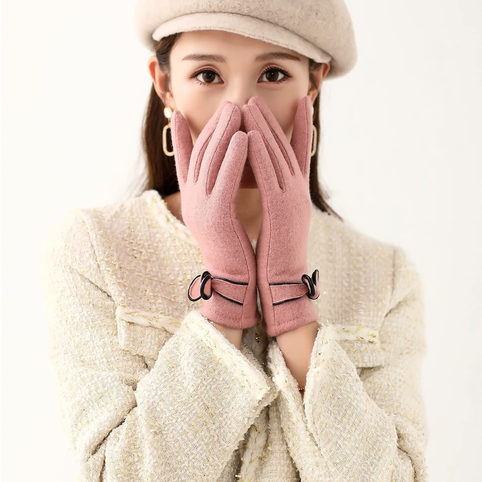 まもなく終了 かわいい 自転車 あったかい 女性 誕生日 スマホ対応 防寒手袋 ウール プレゼント 冬 レディース クリスマスプレゼント 手袋 Lycharoty