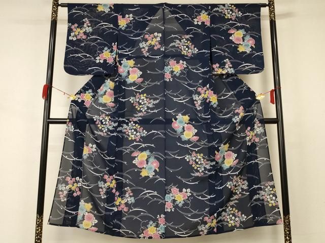 平和屋着物＊夏物 小紋 絽 草葉文 未使用 BAAU3482hj