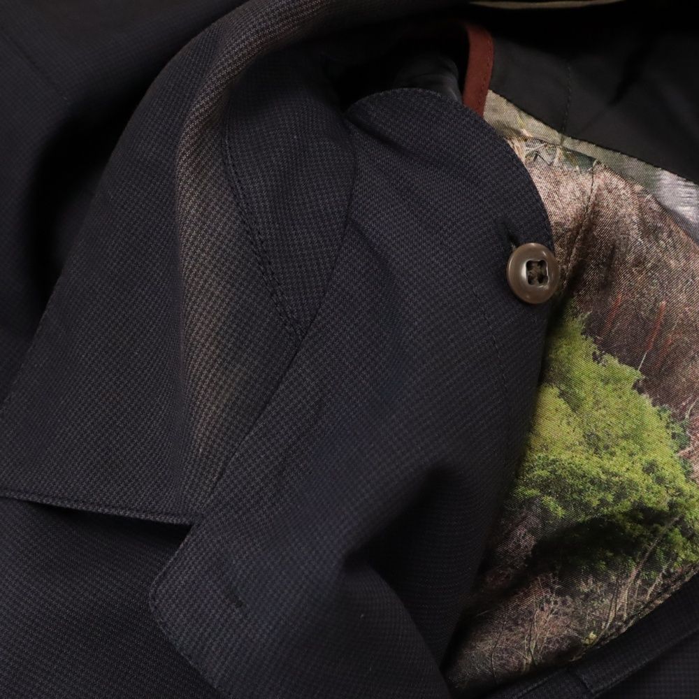 美品 ポールスミス 比翼仕立て 千鳥柄 ステンカラー コート ライナー付き Paul Smith (ポールスミス) 千鳥柄ライナー付きステンカラー比翼