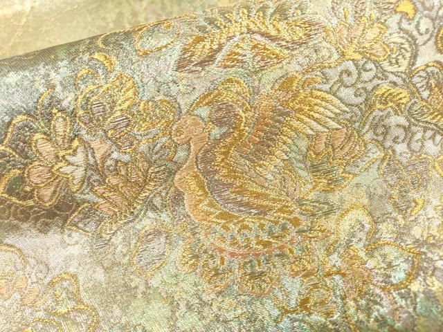 平和屋着物▽六通柄袋帯 鳳凰花唐草文 金銀糸 引箔 正絹 逸品
