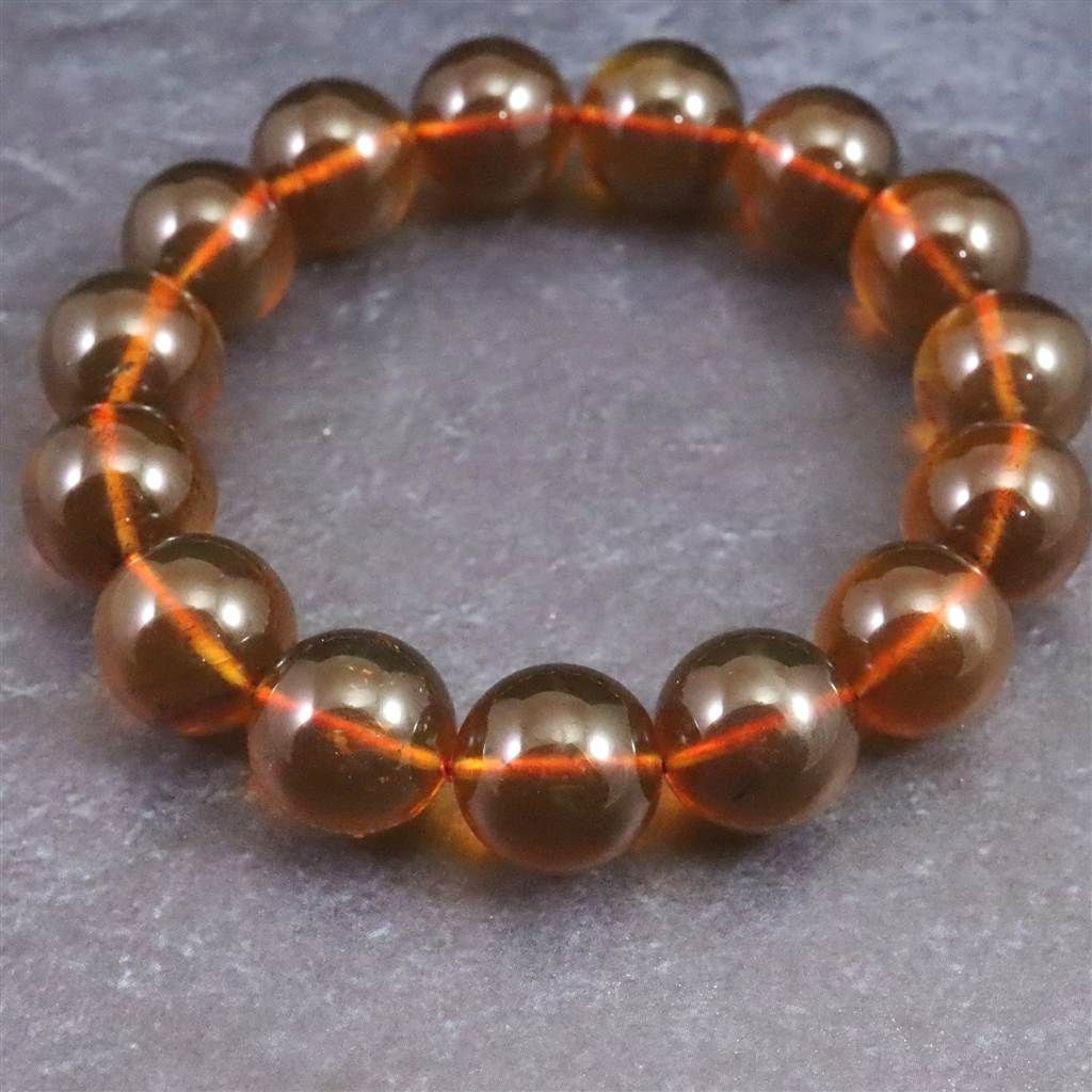 天然琥珀 ミャンマー産 レッドブルーアンバー 12.5mm玉ブレスレット