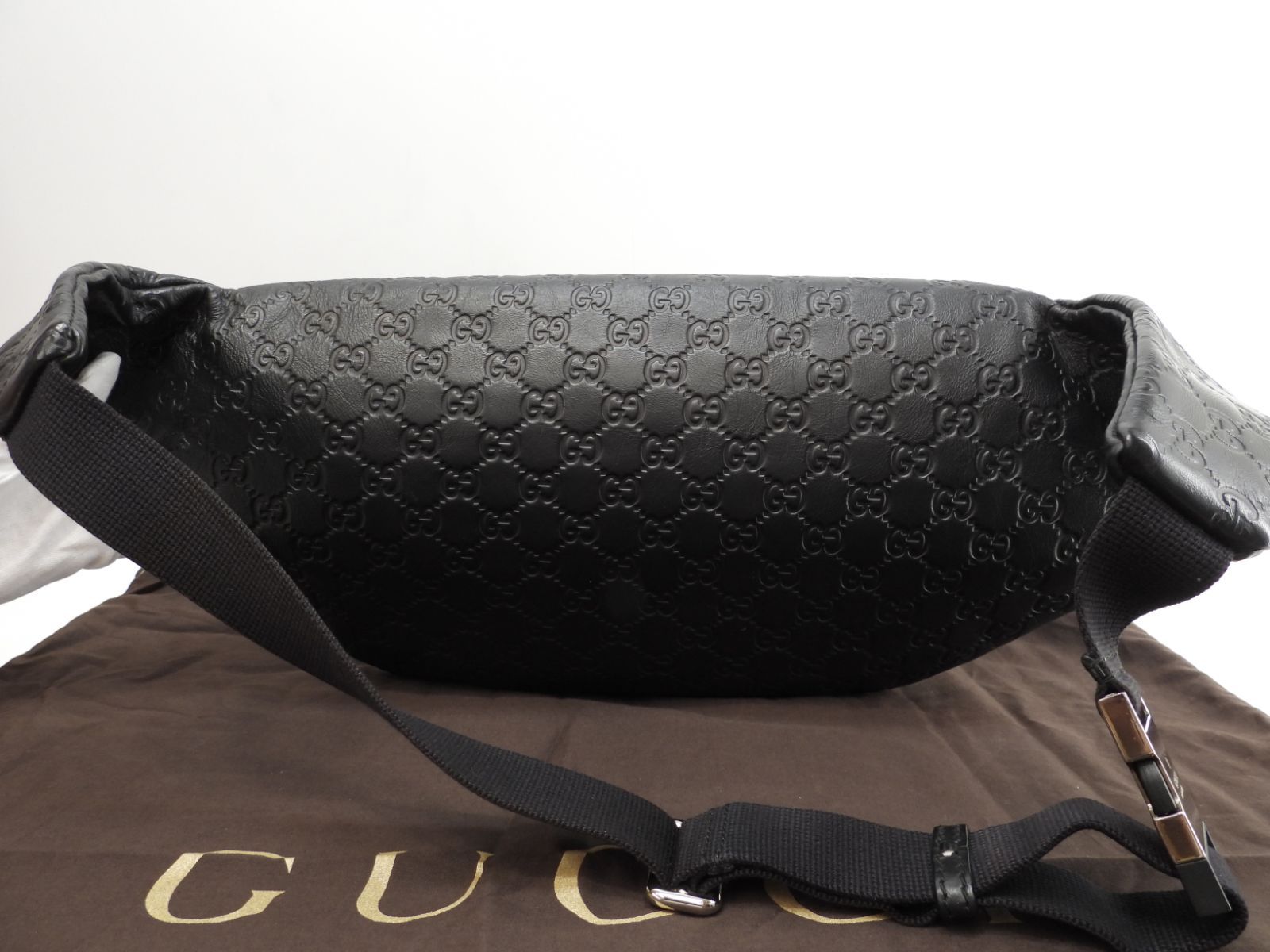 【美品】GUCCI グッチ　ボディバッグ　ウエストバッグ　GG　シマレザー GUCCI グッチ グッチシマ ウエストバッグ GG柄 アビー ボディ