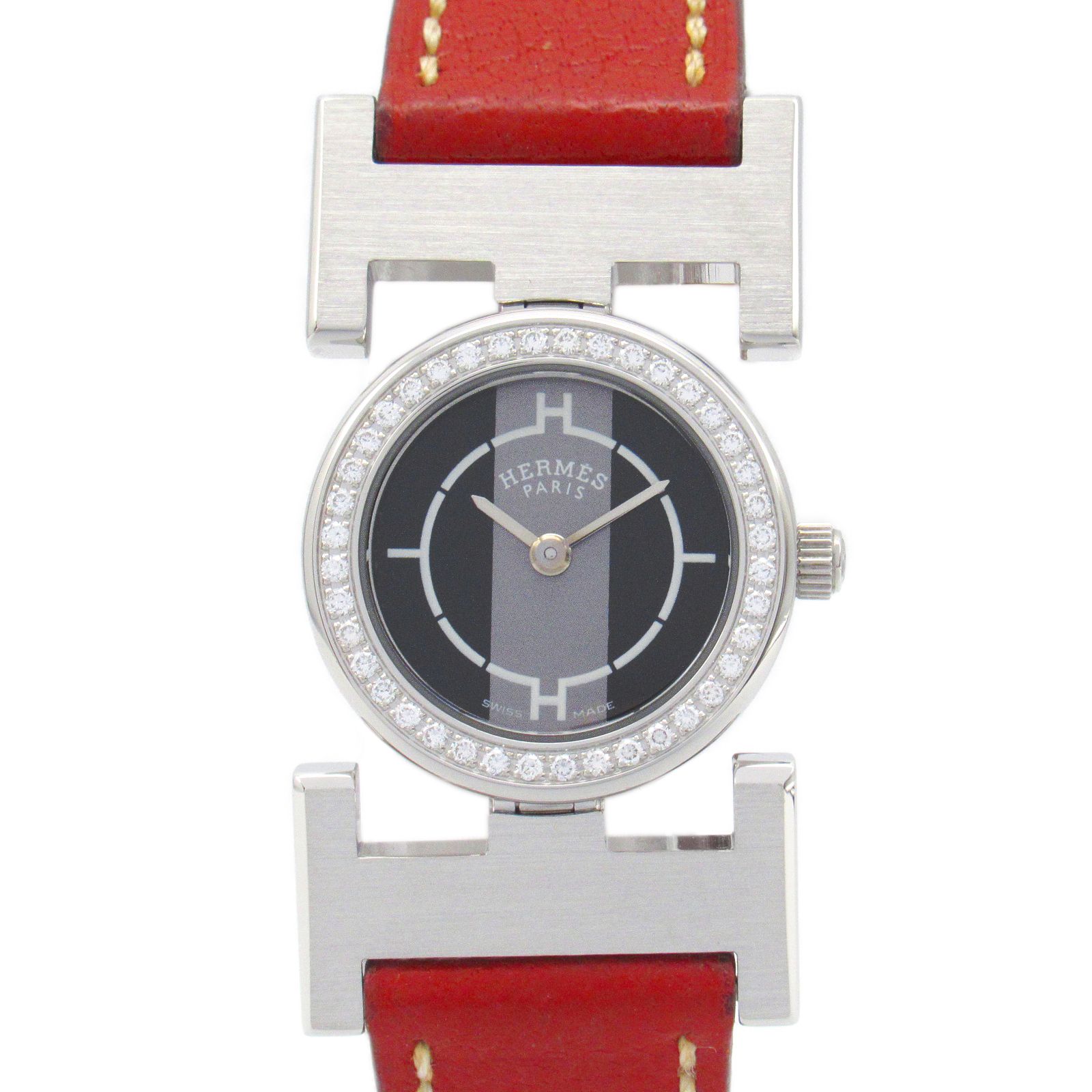 エルメス HERMES 腕時計 パプリカ PA1.230 ブラック ステンレス