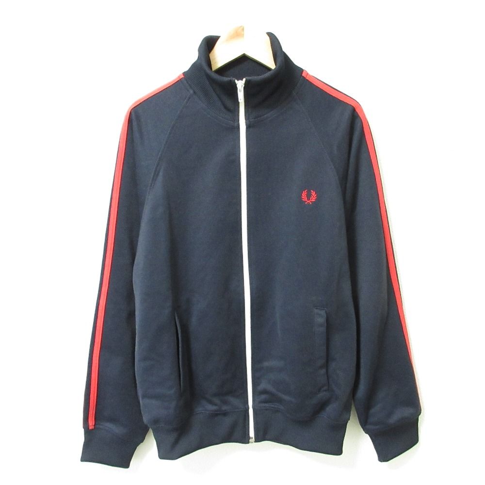 フレッドペリー トラックジャケット 黒 XS 刺繍ロゴ 良品 FRED PERRY 