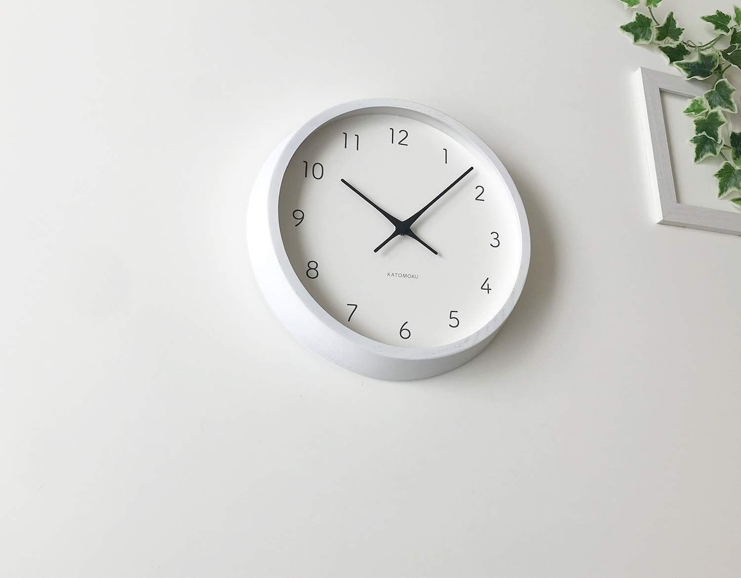 KATOMOKU Muku Clock 7 ホワイト 連続秒針ムーブメント km-60WHRC φ306mm 電波時計