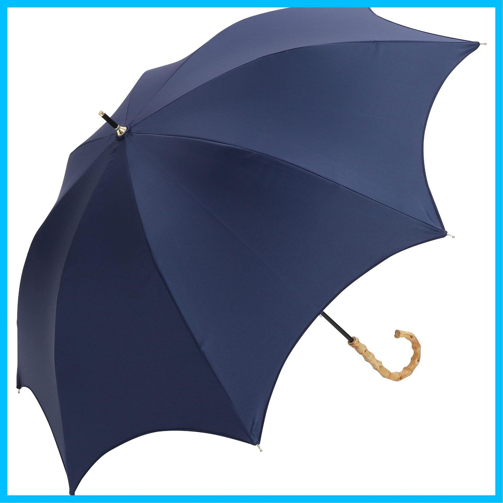 在庫 レディース 長傘 UVカット 大きめ 完全遮光 55 cm ワイド 軽量 手開き傘 遮熱効果 晴雨兼用 日傘 グラスファイバー バンブー 竹製ハンドル FLL assa