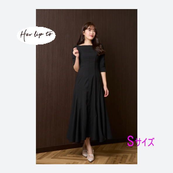 ワンピース Her lip to Martinique Tweed Dress S タグ付き】Martinique Tweed Dress ワンピ－ス 5分袖 black Her lip to