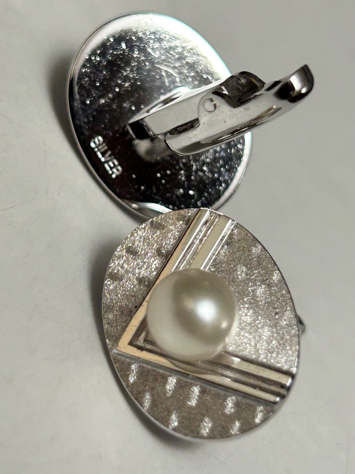 90年代SILVER刻印ボディーPEARLトップCUFF LINKS