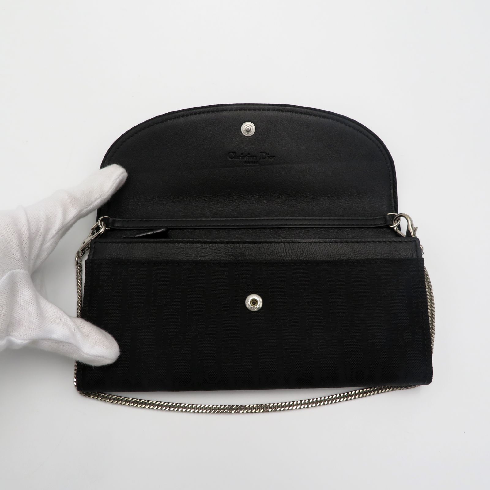 Dior ディオール トロッター 02-LU-0098 総柄 長財布 ウォレット 黒