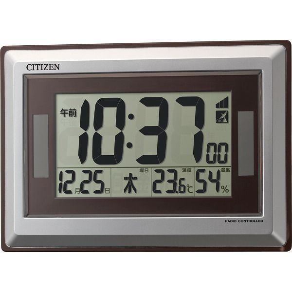 シチズン ソーラー電源電波時計(掛置兼用) 8RZ182-019 | 23-0271-074 雑貨 インテリア 日用雑貨 掛け時計 時計 電波時計 ソーラー電源 補助電池 プレゼント オススメ 便利 オシャレ シンプルデザイ