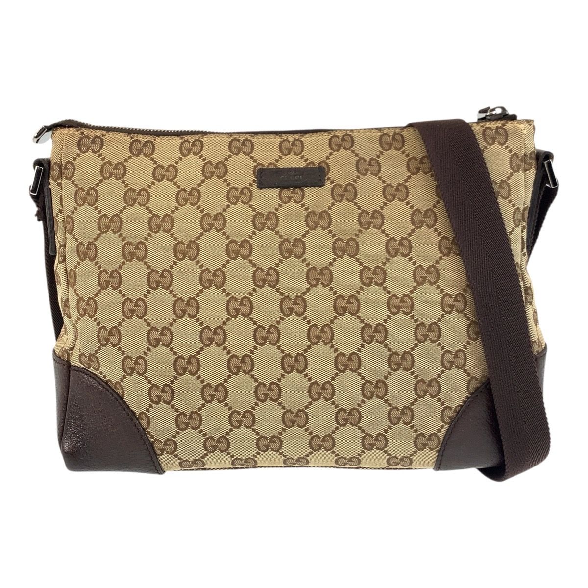 美品】GUCCI グッチ メッセンジャーバッグ ベージュ キャンバス