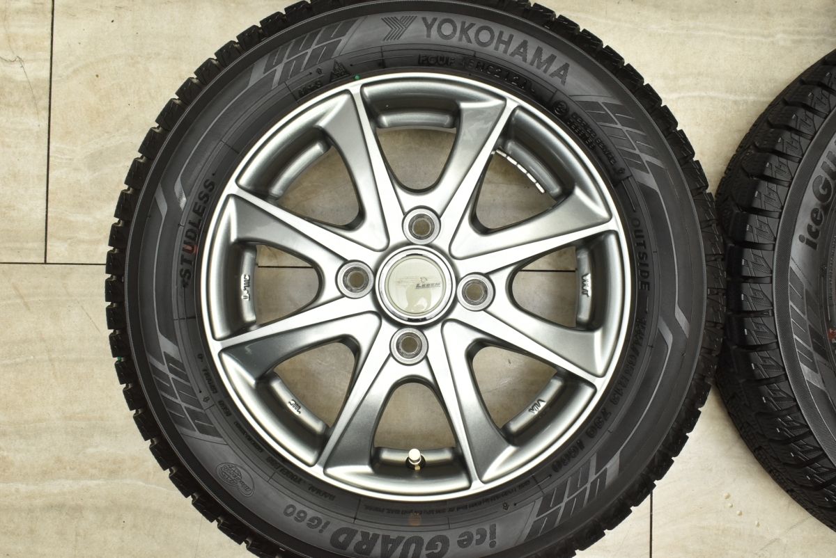 バリ溝 美品】LEBEN 13in 4.00B +43 PCD100 ヨコハマ アイスガード 
