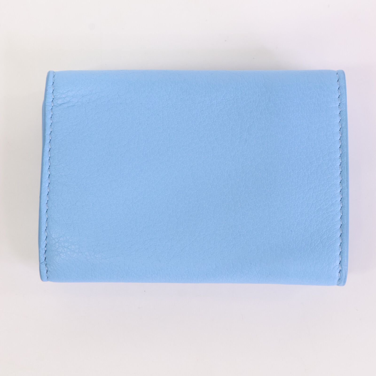 BALENCIAGA 三つ折り財布 ペーパーウォレット レザー 水色 発送前SALE