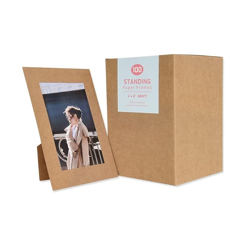 モノライク スタンディング プレーン 100 ペーパーフォトフレーム クラフト 4x6インチ Standing Plain 100 Paper Frame - Kraft 100枚 紙額縁