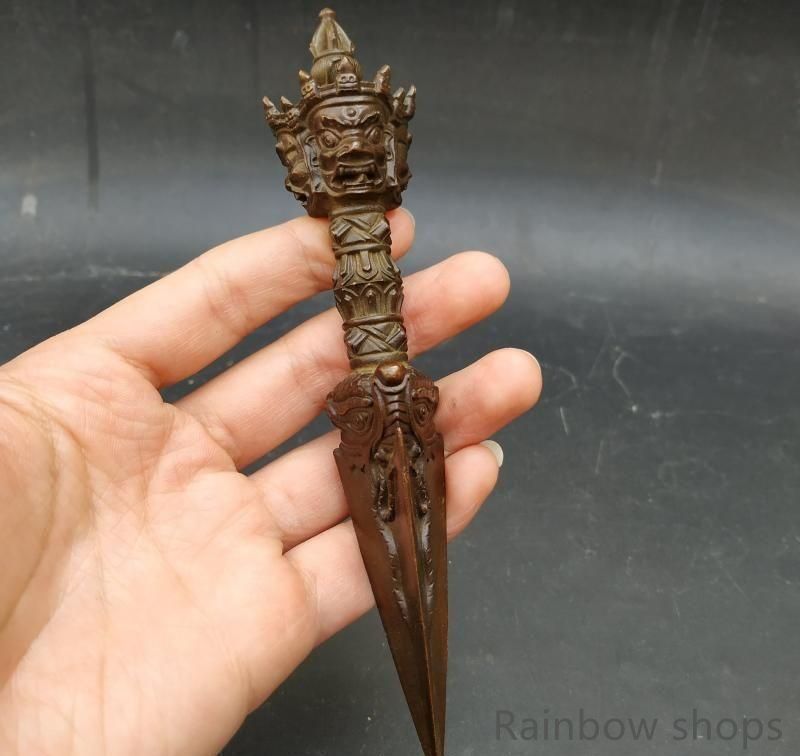 新品未使用】金剛杵 三面仏像普巴 銅器 仏教法 器 鎮宅辟邪 開運