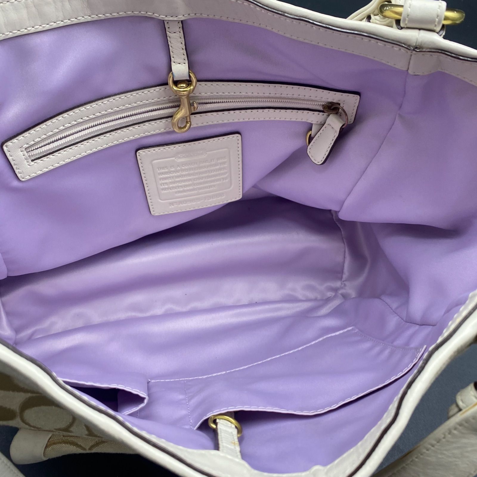 66 良品 COACH コーチ 13606 トートバッグ シグネチャー ベージュ