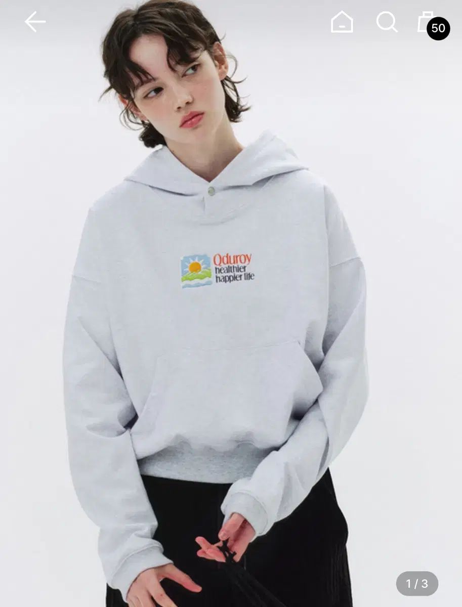 アドロイ クロップド フード付きTシャツ Happier Cropped Hood T ー shrit