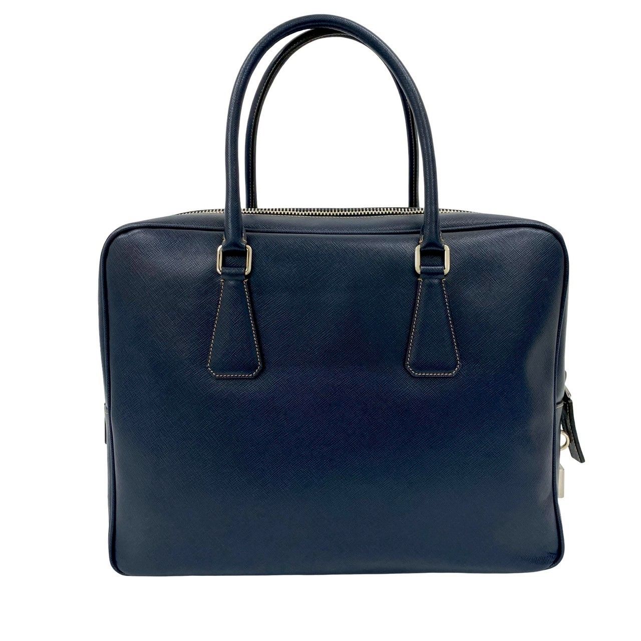 極 美品 袋付 PRADA プラダ 三角ロゴ 金具 サフィアーノ レザー