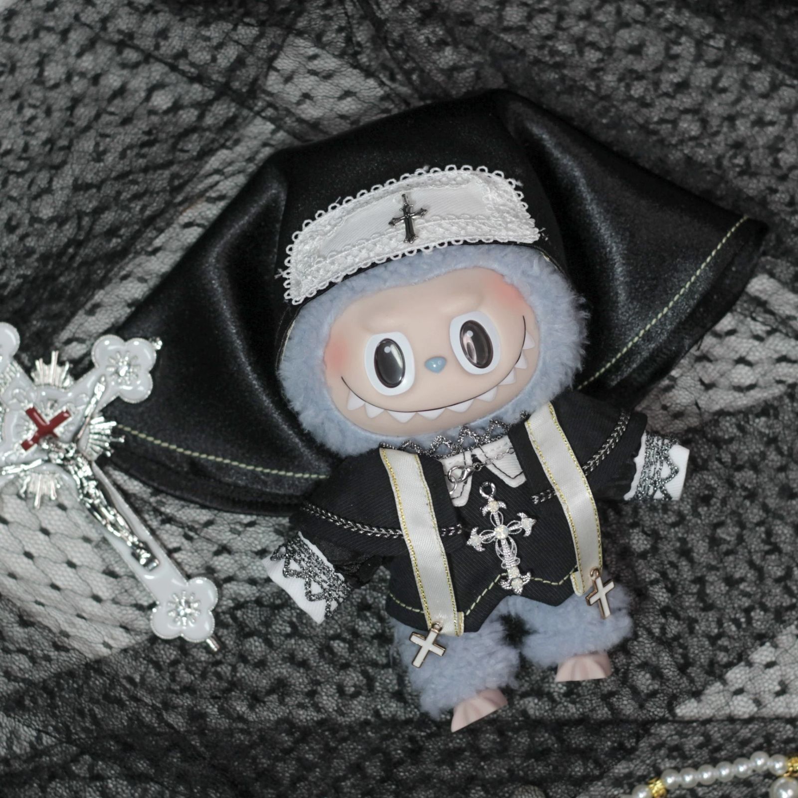 10cm ぬい服 作家様 ディーラー 10cmぬい服 セーラー風肩掛けカーデセット | takoyuka