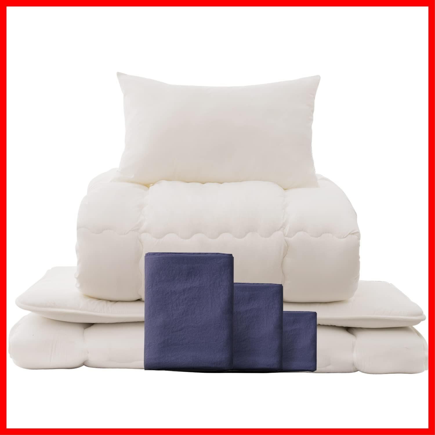 数量 抗菌 防臭 洗える 布団セット シングル ほこりの出にくい なめらかな肌触り 固綿三層敷布団 掛け布団 枕 布団6点セット 布団カバー セット 来客用 RECYCO 布団セットシングル 布