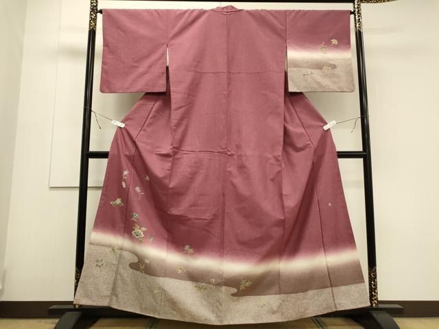 平和屋着物●訪問着　作家物　紬地　更紗花文　金彩　正絹　逸品　CAAS0057th 平和屋着物○訪問着 作家物 紬地 更紗花文 金彩 正絹 逸品 CAAS0057th