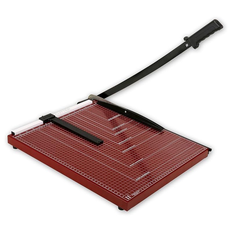 【新品】 DAIDAIZAI 裁断機 ペーパーカッター 断裁機 金属ベース裁断機 A3 紙 A4 A5 B7 B6 B5 B4 対応 ズレ防止 裁断 ペーパー カッティングマシン 業務用 家庭用 仕事用 写真 のカット 12枚裁断 (A3仕様, 赤) 0