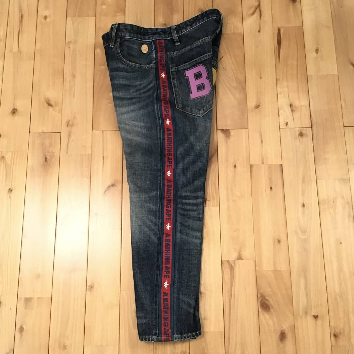 BAPE LOGO Slim Fit Denim Pants Lサイズ a bathing ape BAPE BAPE LOGO Slim Fit Denim Pants Lサイズ a bathing ape BAPE