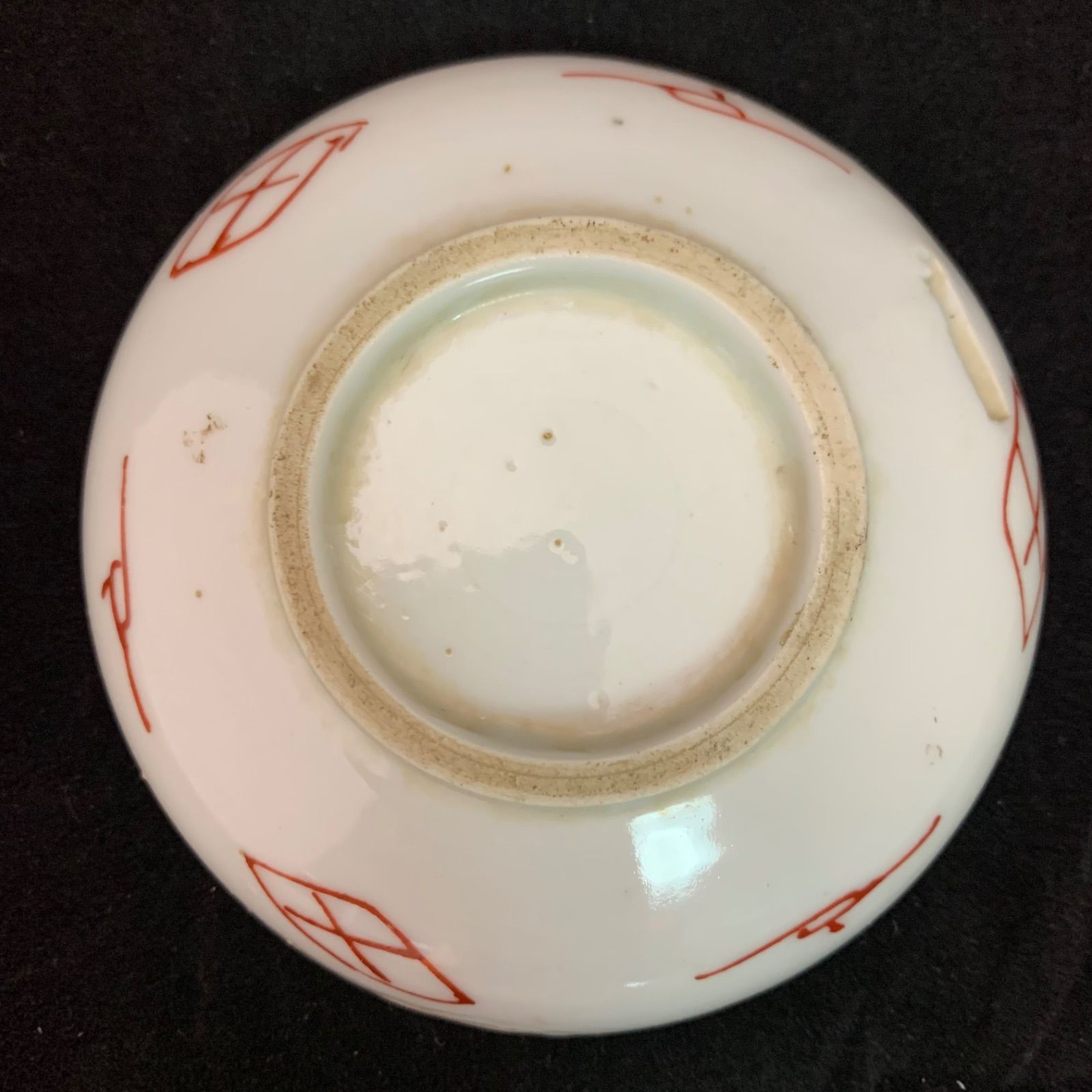 骨董品 印判皿 染付け 藍色 中皿 筍堀の図 皿 アンティーク 皿