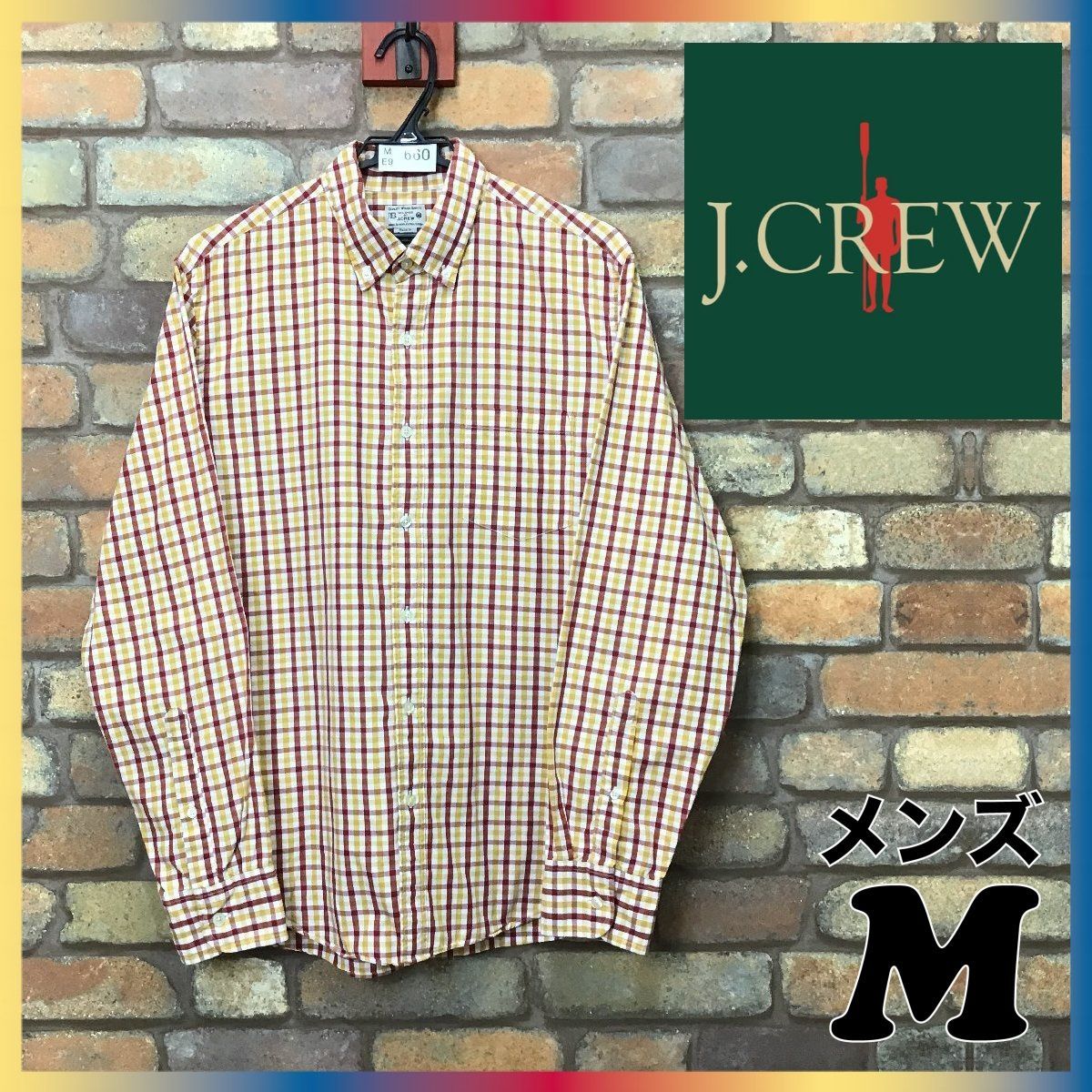 ME9-660☆USA古着☆状態◎☆黄×赤☆【J.CREW ジェイクルー】コットン ...