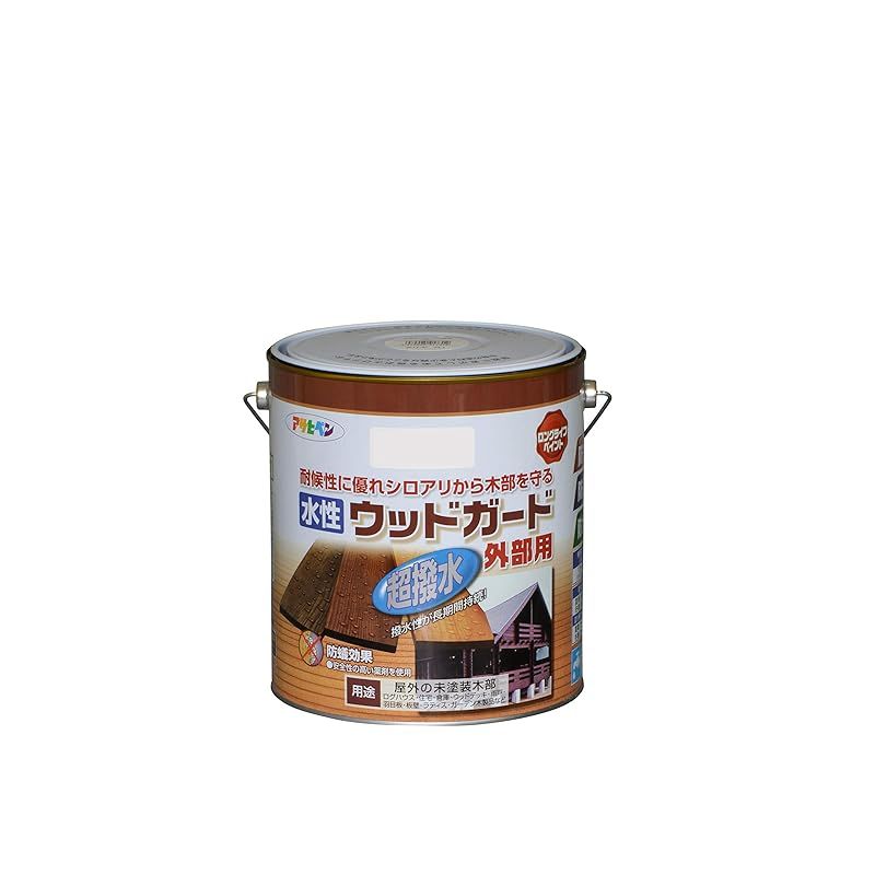 アサヒペン 塗料 ペンキ 水性ウッドガード外部用 3L パイン 15 水性 木部用 艶消し ステイン仕上げ 低臭 撥水性 防カビ 防虫 防腐 防蟻 シロアリ対策 キクイムシ対策 日本製 0