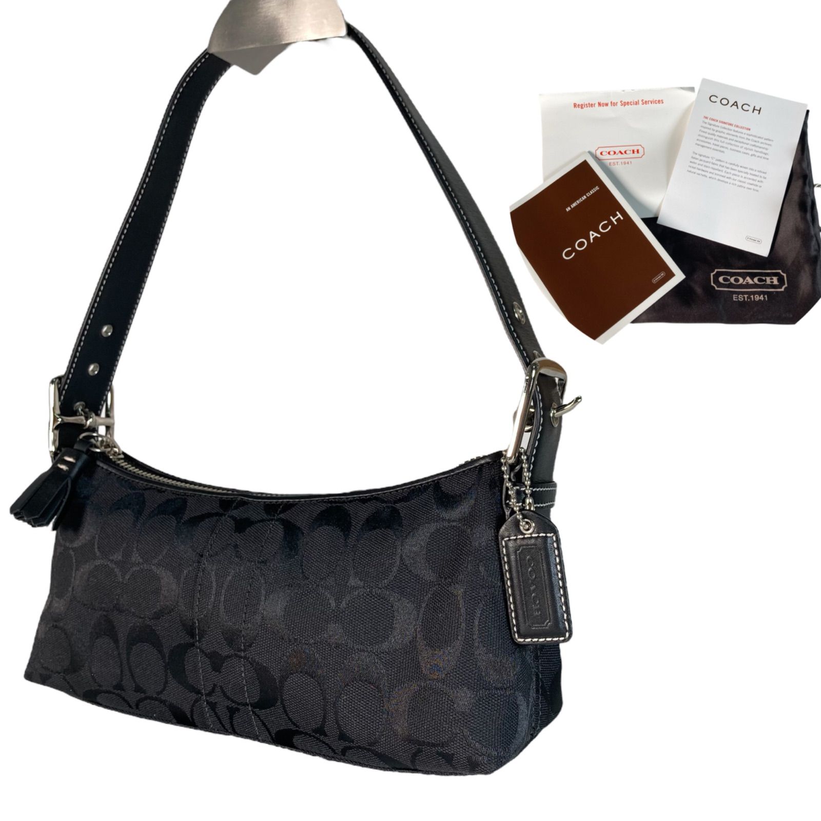 美品 コーチ ワンショルダーバッグ アクセサリーポーチ キャンバス