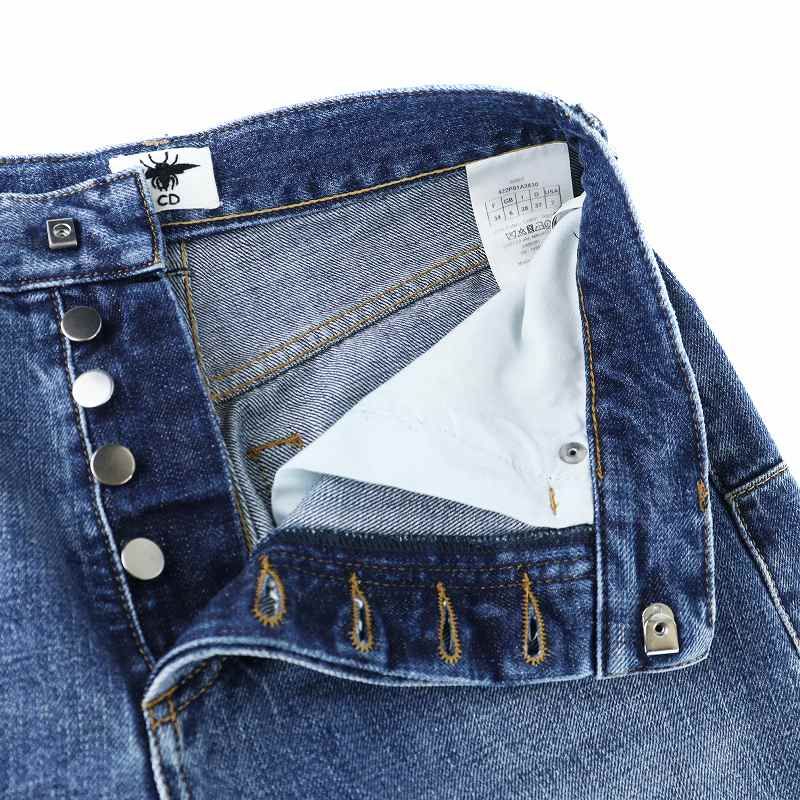 ディオール☆スライド サンダル ロゴ デニム ぺったんこ 正規品☆Diorディオールデニムサンダル CDロゴ34H 22cm 華奢脚