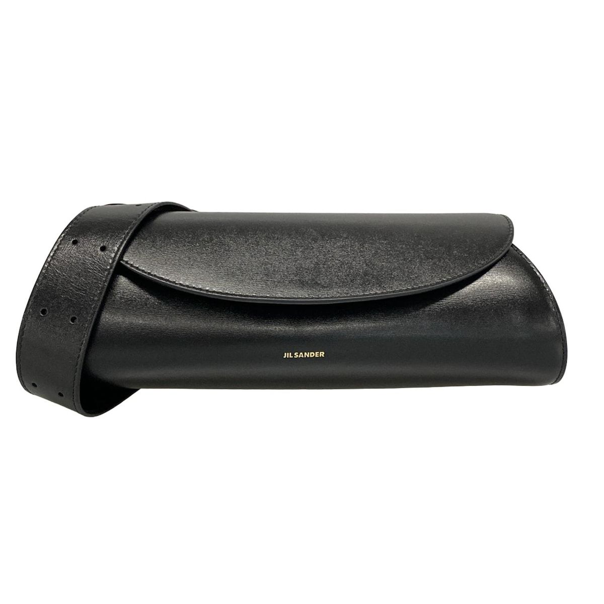 ジルサンダー　ショルダーバッグ　カンノーロ　レザー　黒　ブラック　保存袋付き JILSANDER(ジルサンダー) ショルダーバッグ美品 カンノーロ 黒