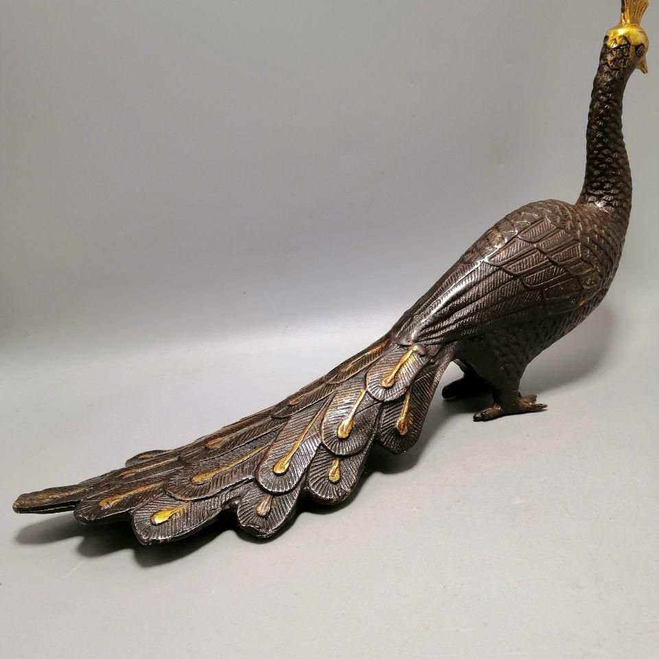 銅器 孔雀 装飾品 工芸品 置物 銅器 孔雀 装飾品 工芸品 置物