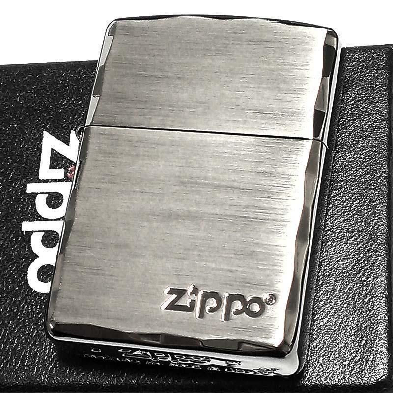 ZIPPO ライター アーマー ジッポ 重厚 シンプル ロゴ シルバーサテン 