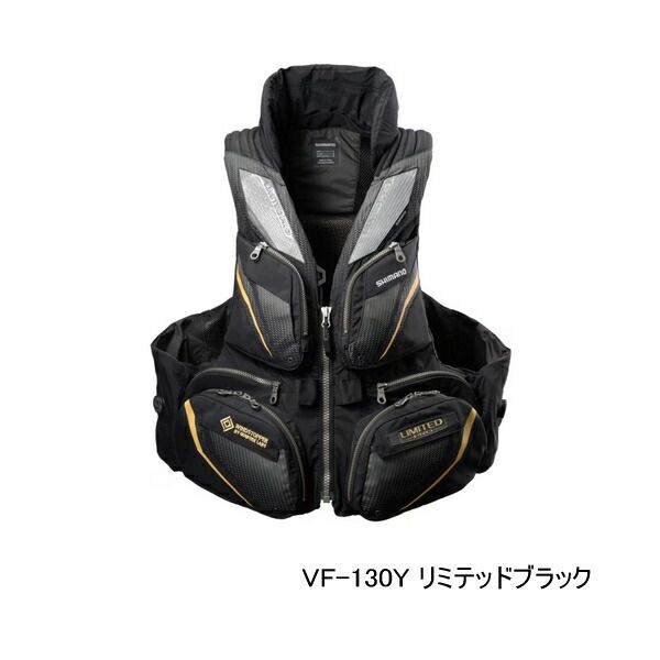 ≪ 25年9月新商品 ≫ シマノ フローティングベスト リミテッド プロ 枕付 VF-130Y リミテッドブラック Mサイズ