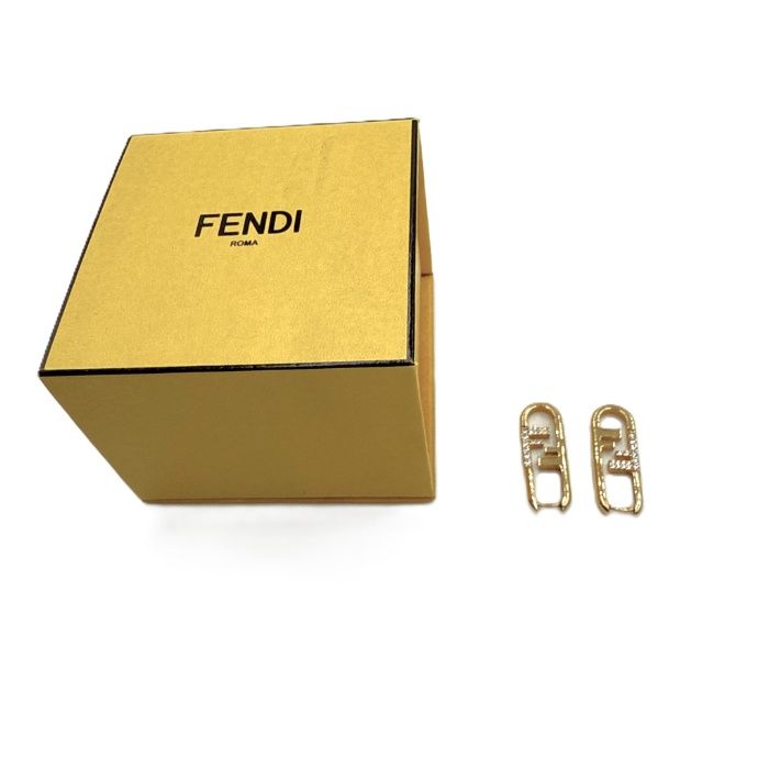 中古】フェンディ FENDI ピアス オーロック ラインストーン 箱