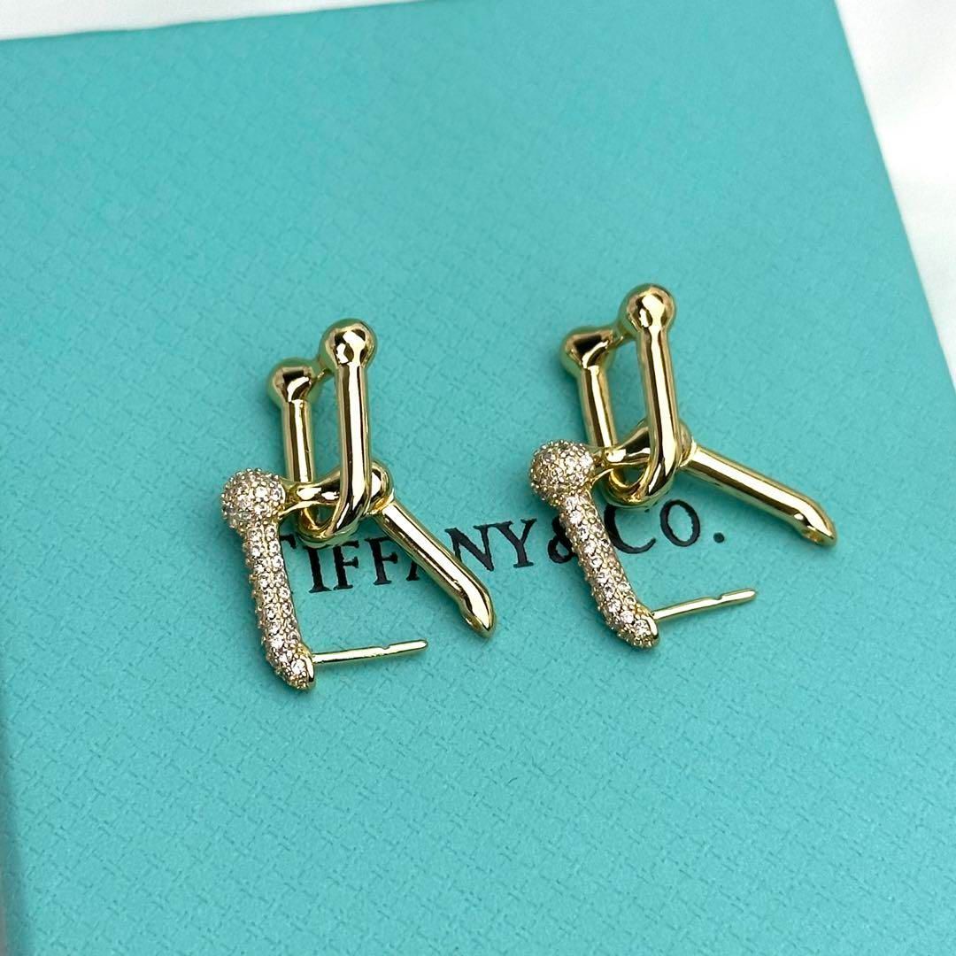 超美品☆ティファニー ハードウェア ラージリンクピアス ゴールド  