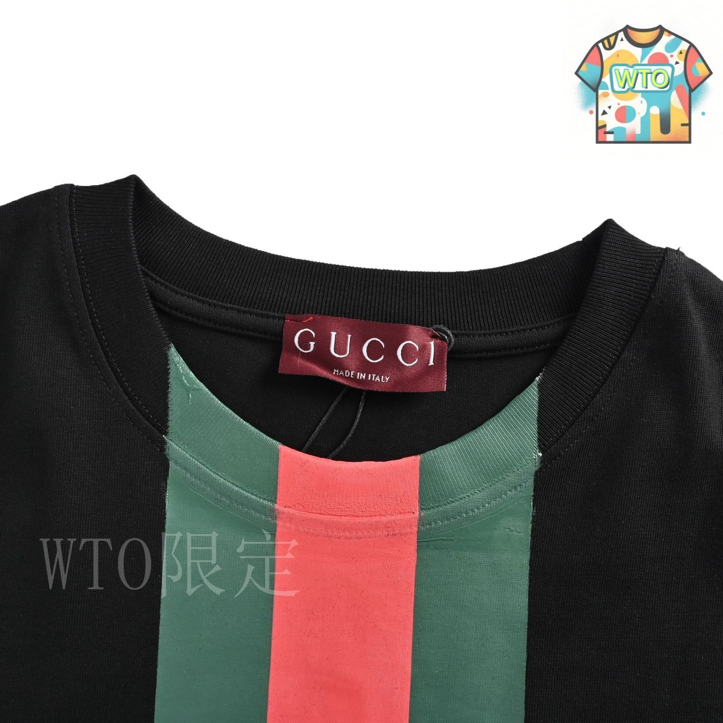 今日特価】Gucci 2025SS 紅緑ストライプロゴ T シャツ-2 - メルカリ