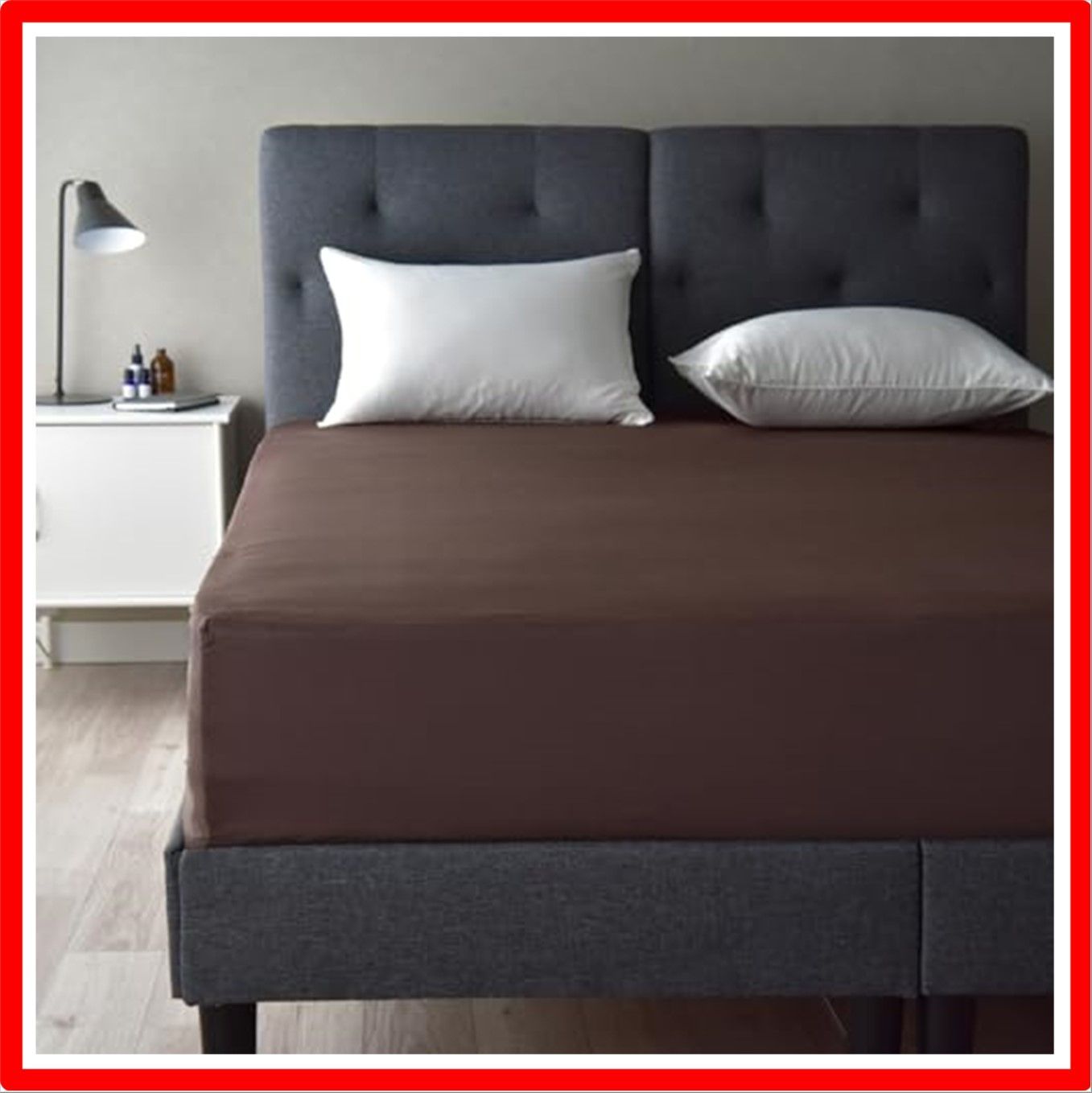 匿名配送 ダブル 140ｘ200ｘ40cm_ショコラブラウン ボックスシーツ 日本製 ダブル 40マチ 綿100％ サテン350本高密度生地 防ダニ ベッド