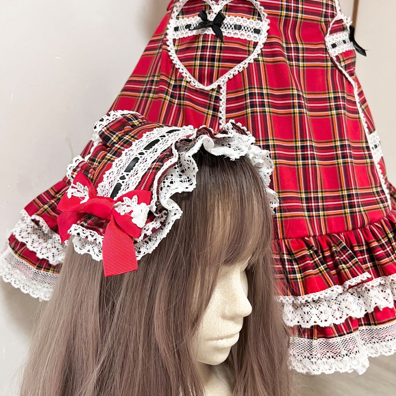 ⋆⸜𝐧𝐞𝐰⸝⋆*タータンチェックハートポケットジャンパースカート