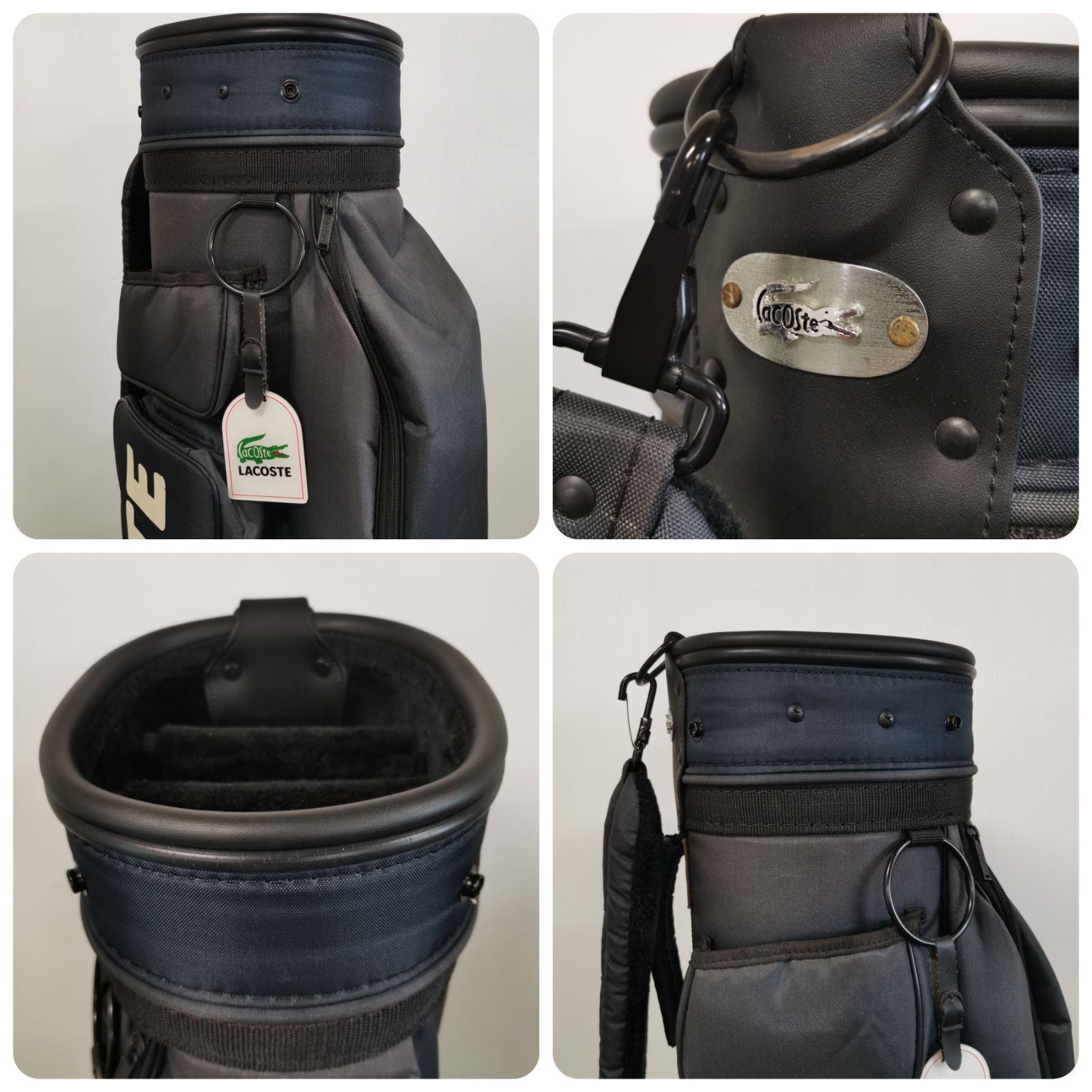 希少】LACOSTE ラコステ デカロゴ キャディバッグ ゴルフ バッグ