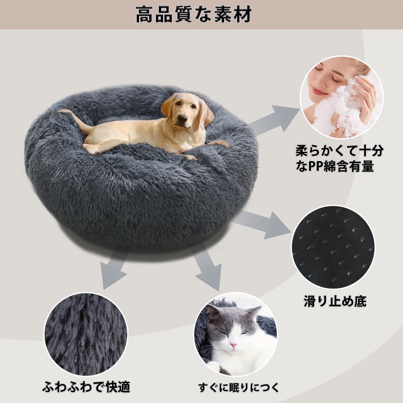 トベッド ペットクッション ペットソファ 丸型 ふわふわ トベッド ペットクッション ペットソファ 丸型 ふわふわ