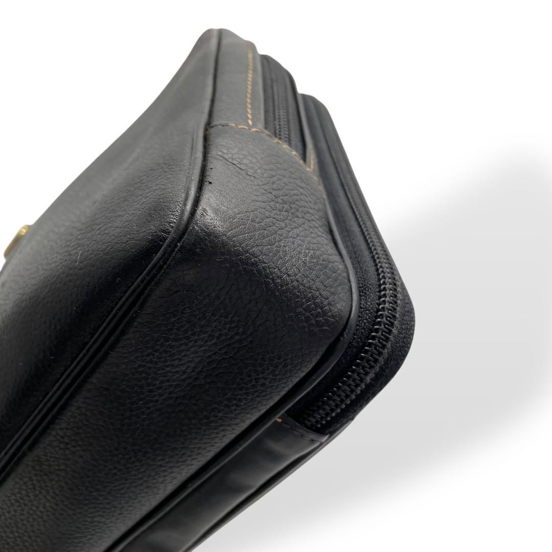 美品 Dunhill ゴールド金具 レザー クラッチバッグ ブラック