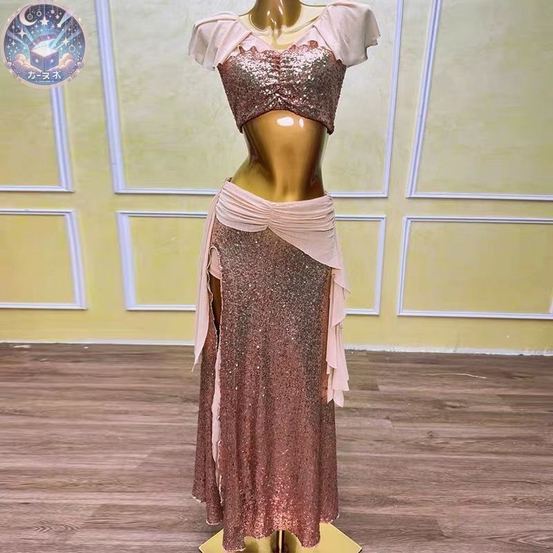 Inajeliazkovaピンク フリンジ ダンス衣装 Inajeliazkovaピンク